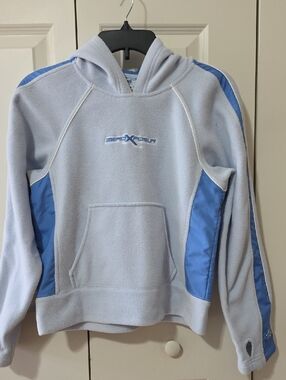 ZeroXposur Light Blue and Royal Blue Kids Hooded Fleece Pullover
